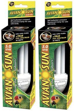 Product Cover (2 Pack) Zoo Med AS‑C5 Avian Sun 5.0 Compact Florescent Bulb, 26-Watt