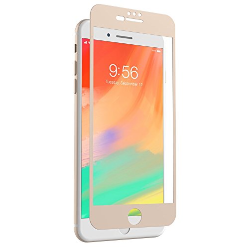 Product Cover ZAGG InvisibleShield Glass+ Luxe Screen Protector for iPhone 8 Plus - Extreme Impact and Scratch Protection - Gold