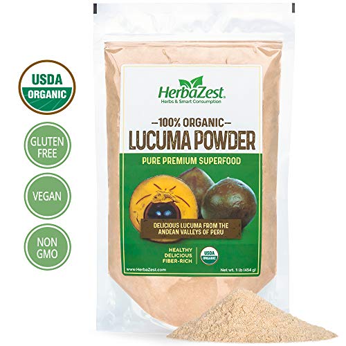 Product Cover Lucuma Powder Organic - Delicious and Fiber packed - Vegan & USDA Certified - 16oz (454g) - Tasty addition to Smoothies, Baked Goods, Cereal, Ice Cream & More!