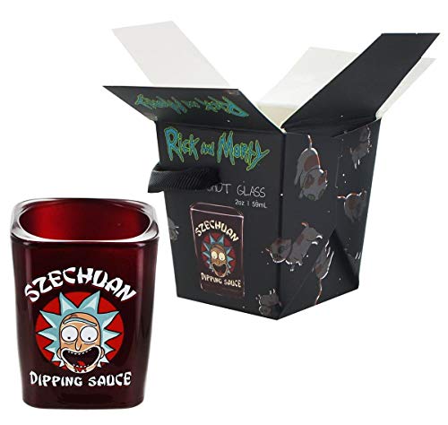 Product Cover Rick and Morty Szechuan Dipping Sauce Shot Glass - Novelty Collectible Drinking Glasses - Perfect for Birthdays, Holidays, House Warming Parties