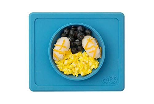 Product Cover ezpz Mini Bowl - One-Piece Silicone placemat + Bowl (Blue)