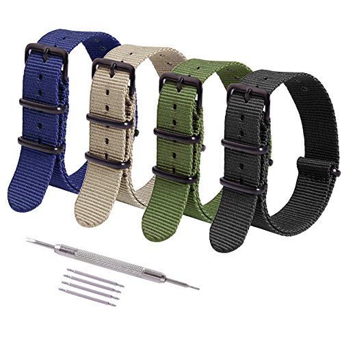 Product Cover Ritche 4PC 16mm NATO Strap Nylon Watch Band Replacement Watch Straps for Men Women