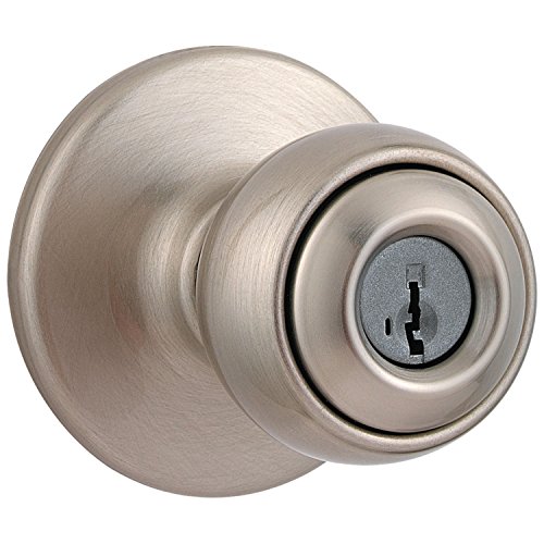 Product Cover Kwikset 94002-842 Polo Keyed Entry Knob featuring SmartKey Security In Satin Nickel