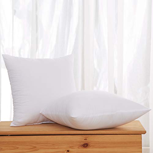 Product Cover Acanva Decorative Square Throw Pillow Inserts Hypoallergenic Euro Form Stuffer Cushion Sham Filler, 24x24, White, 2 Piece