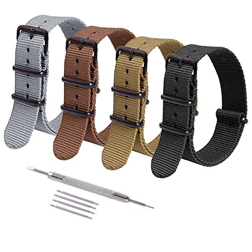 Product Cover Ritche 4PC 20mm NATO Strap Nylon Watch Band Compatible with Timex Weekender Watch for Men Women