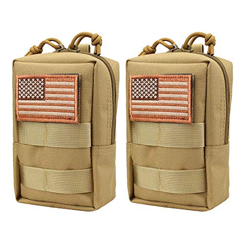 Product Cover AMYIPO MOLLE Pouch Multi-Purpose Compact Tactical Waist Bags Small Utility Pouch (Khaki (2 PCS))