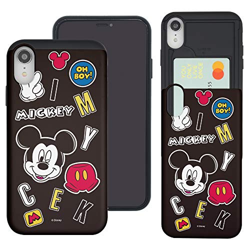 Product Cover iPhone Xs Case/iPhone X Case Cute Slim Slider Cover : Card Slot Dual Layer Holder Bumper for [ iPhone Xs/iPhone X (5.8inch) ] - Icon Mickey Mouse
