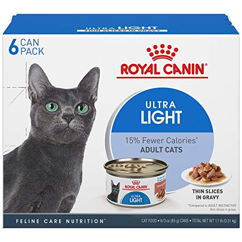 Product Cover Royal Canin Ultra Light Thin Slices in Gravy Wet Cat Food, 3 oz. can, 6-pack