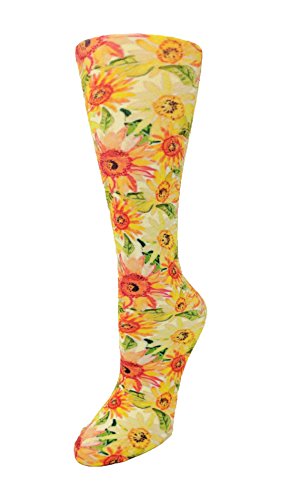 Product Cover Cutieful Women's Nylon 8-15 Mmhg Compression Sock Sunflowers, Patterned, Women's Shoe Sizes 5-11