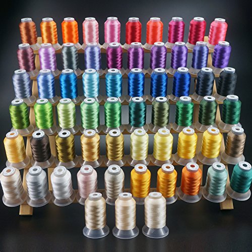 Product Cover New brothread 63 Brother Colors Polyester Embroidery Machine Thread Kit 500M (550Y) Each Spool for Brother Babylock Janome Singer Pfaff Husqvarna Bernina Embroidery and Sewing Machines
