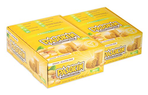 Product Cover PASOKIN | Original Peanut Butter Snack | Gluten Free, Vegan, All Natural, Made in USA, 0.5 oz bites [24 count, 2 boxes]
