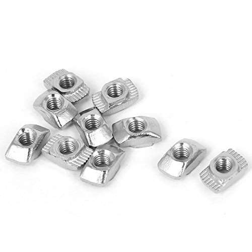 Product Cover PZRT 3030 Series 50-Pack M5 T-Nuts,Carbon Steel Nickel-Plated Half Round Roll in Sliding T Slot Nut 8mm Slot Aluminum Profile Accessories