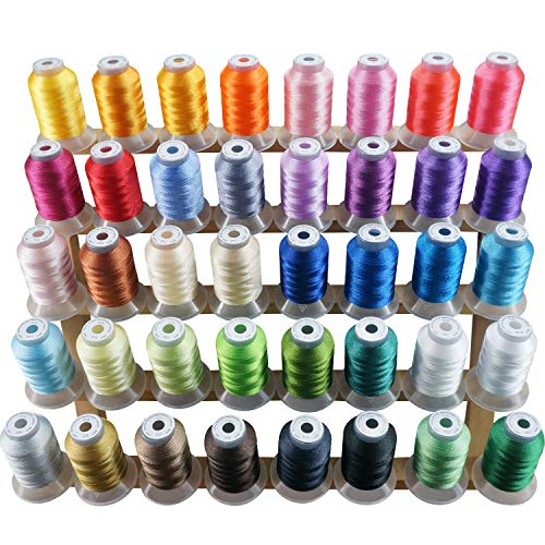 Product Cover New brothread 40 Brother Colors Polyester Embroidery Machine Thread Kit 500M (550Y) Each Spool for Brother Babylock Janome Singer Pfaff Husqvarna Bernina Embroidery and Sewing Machines