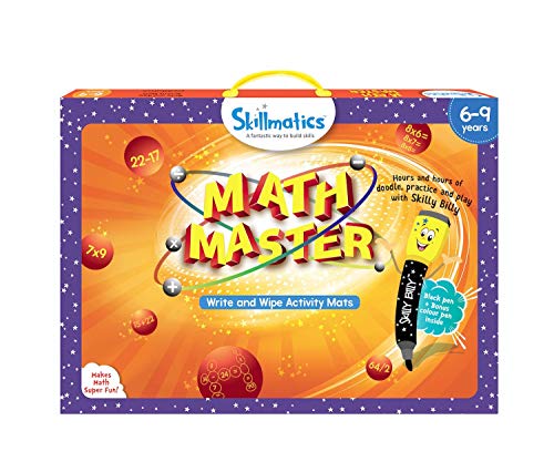 Product Cover Skillmatics Educational Game : Math Master (6-9 Years) | Erasable and Reusable Activity Mats |  Addition, Subtraction, Multiplication, Division, Mental Math Games and More | Learning Tools for Kids