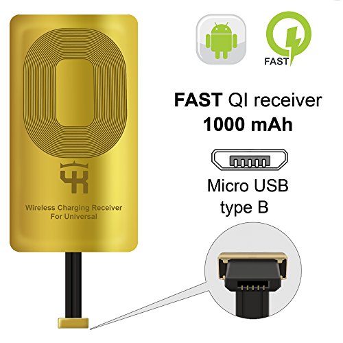 Product Cover QI Receiver Type B for HTC DESIRE 10 PRO- HTC ONE X9-HTC ONE E9- E9+ ViVo X1-Meizu M5-M3-QI Receiver-QI Receiver Micro USB - QI Wireless Receiver Micro USB- Android Micro USB- QI Wireless Adapter B
