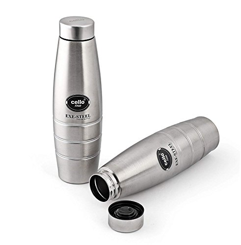 Product Cover Cello Fino Stainless Steel Bottle Set, 1 Liter, Set of 2, Silver