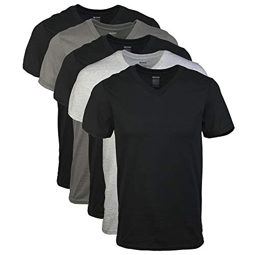 Product Cover Gildan Men's V-Neck T-Shirts 5 Pack, Multi, Large