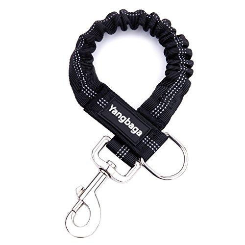 Product Cover Yangbaga Dog Leash Extender, Shock Absorber Bungee Leash Attachment, Durable Nylon Dog Tie Out Leash Extension with Stainless Steel Swivel Clips, Extends from 17-23''