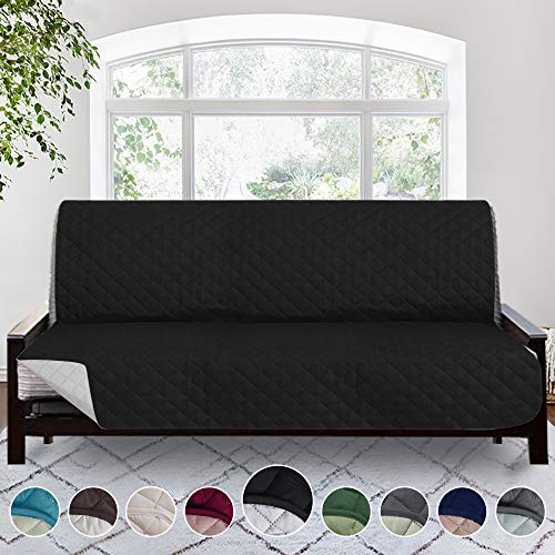 Product Cover RHF Reversible Futon Cover, Futon Cover, Futon Cover for Dogs, Pet Cover for Futon, Futon Slipcover, Futon Protector, Machine Washable, Dryer Safe, Double Diamond Quilted(Futon: Black/Gray)