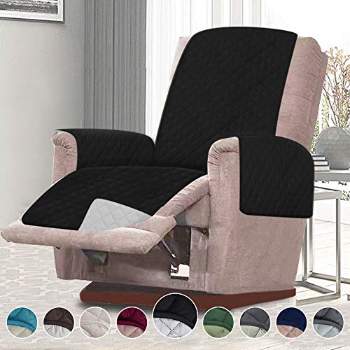 Product Cover RHF Reversible Chair Cover, Chair Cover, Chair Cover for Dogs, Pet Cover for Chair, Chair Slipcover, Chair Protector, Machine Washable, Double Diamond Quilted(Recliner Chair: Black/Gray)