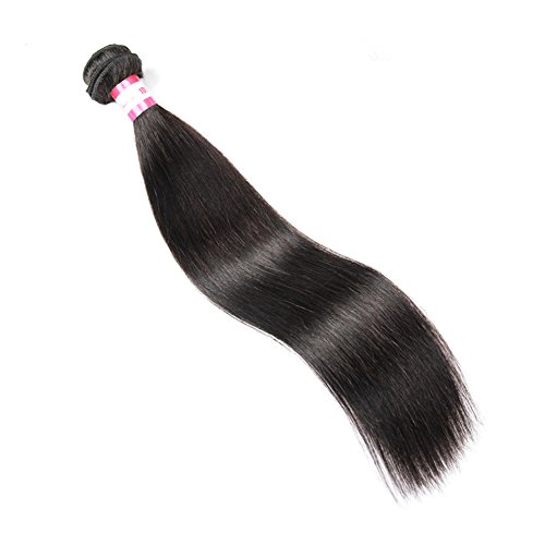 Product Cover CYNOSURE Brazilian Straight Hair Weave 1 Bundle 8A Unprocessed Straight Virgin Human Hair Extensions Natural Black (26inch)