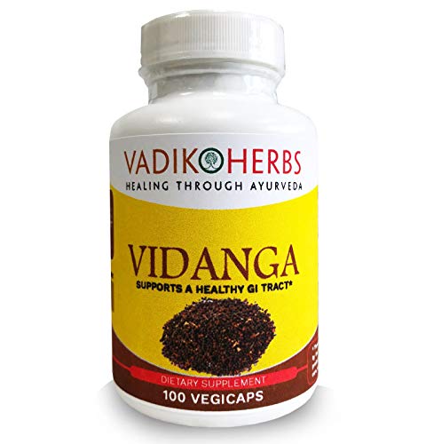 Product Cover Certified Organic Vadik Herbs Vidanga (embelia Ribes) Powder | Excellent Herb for Weight Loss, Skin Conditions, Intestinal Cleanser (100 Vegicaps)
