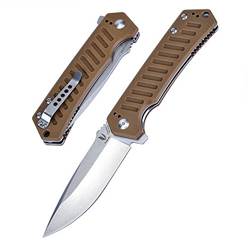 Product Cover TANGRAM Folding Pocket Knife ACUTO440 Drop-Point Sharp Blade Liner Lock Brown G10 Handle Knife,Dirk Pinkerton Progression TG3008A2