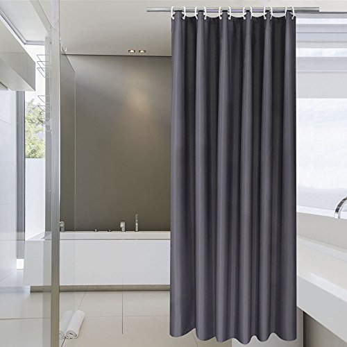 Product Cover AooHome Stall Shower Curtain 36 x 72 Inch, Solid Fabric Bathroom Curtain for Hotel with Hooks, Waterproof, Dark Grey