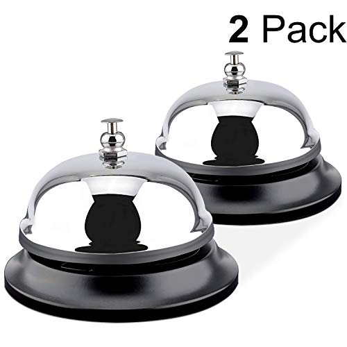 Product Cover MROCO 2 Count Big Call Bells 3.38 Inch Diameter, Service Bell, Desk Bell with Metal Anti-Rust Construction for Call Customer Service, Restaurant Games,Hotel Bell, Dinner Bell and Teacher Bell