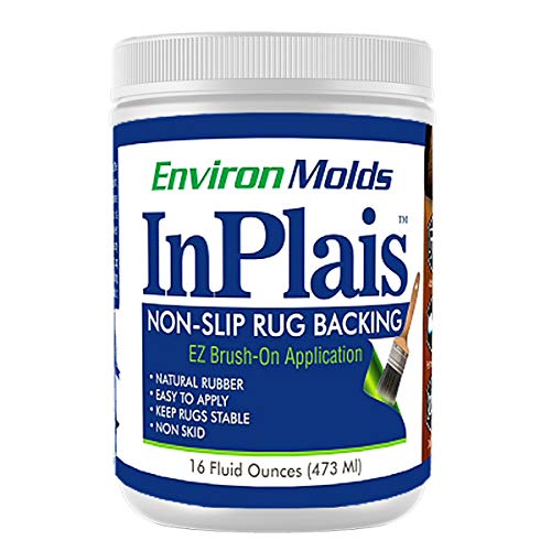 Product Cover InPlais Non-Slip Area Rug Backing (16 oz.) Fabric & Floor Safe Latex Layer | Easy, Paint-On Application Liquid | Kitchen, Bathroom, Hallway, Living Room | Dries Quickly