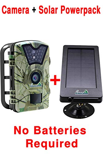 Product Cover MyCommand Solar Trail Camera 12MP Animal Game Time Lapse Cam with Night Vision Motion Activated, IP66 Waterproof 1080p Spy Outdoor Deer & Wildlife Hunting. (12MP Camera and Solar Power Pack Bundle)