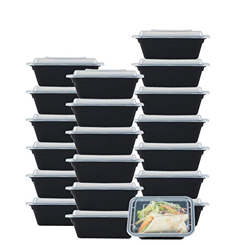 Product Cover NutriBox [20 value pack] single one compartment 12oz MINI Meal Prep Food Storage Containers - BPA Free Reusable Lunch bento Box with Lids - Spill proof, Microwave, Dishwasher and Freezer Safe