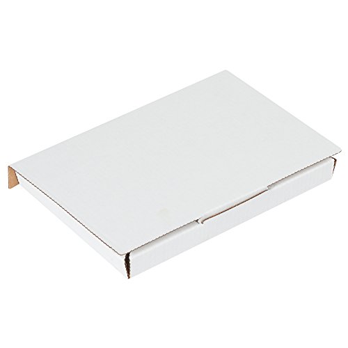 Product Cover Boxes Fast BFMLRDVD Corrugated Cardboard DVD Mailers, 7 5/8 x 5 7/16 x 11/16 Inches, One-Piece, Die-Cut Shipping Boxes, Capacity 1 DVD, Small White Mailing Boxes (Pack of 50)