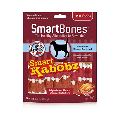 Product Cover SmartBones Smart Kabobz 12 Count, Triple Flavor Rawhide-Free Chews For Dogs