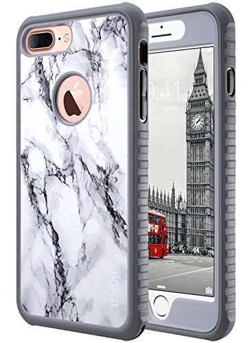 Product Cover ULAK iPhone 7 Plus Case, Shockproof Flexible TPU Bumper Case Front and Back Protection, Durable Anti-Slip Slim Lightweight Protective Phone Cover for iPhone 7 Plus 5.5 inch, Marble Pattern