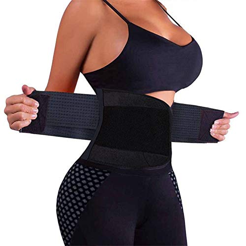 Product Cover VENUZOR Waist Trainer Belt for Women - Waist Cincher Trimmer - Slimming Body Shaper Belt - Sport Girdle Belt (UP Graded)(Black,X-Large)