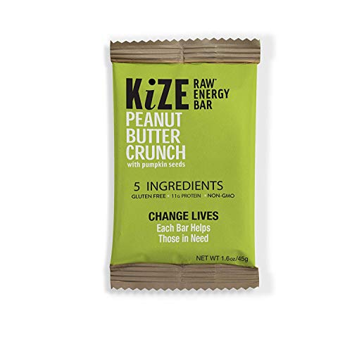 Product Cover KiZE - (10 Pack) Raw Energy Bars - Peanut Butter Crunch - Non GMO, Gluten Free, No Added Sugar, Bulletproof