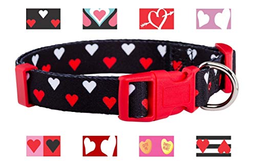 Product Cover Native Pup Valentine's Day Heart Dog Collar (Medium, White and Red Hearts)