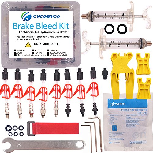Product Cover CYCOBYCO Mineral Oil Bicycle Hydraulic Disc Brake Bleed Kit for All Series Shimano/Magura/Tektro/Zoom/CSC/Echo/Giant / HS33 / Nutt Cycling (Professional kit)