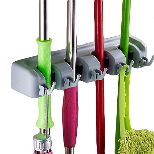Product Cover Ontime Multipurpose Wall Mounted Mop and Broom Holder (Silver)
