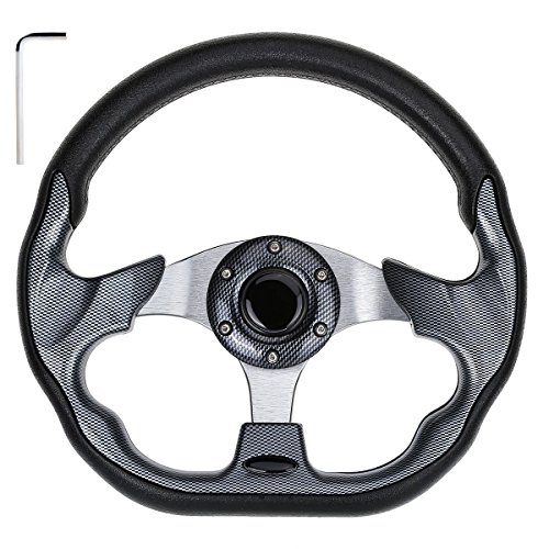 Product Cover 10L0L Golf Cart Steering Wheel, Generic of Most Golf cart EZGO Club Car Yamaha (style2 Gray)