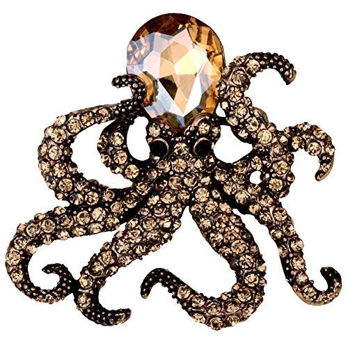 Product Cover YACQ Jewelry Crystal Creepy Octopus Pin Brooch for Halloween Costume Accessories Party Women Teen Girl
