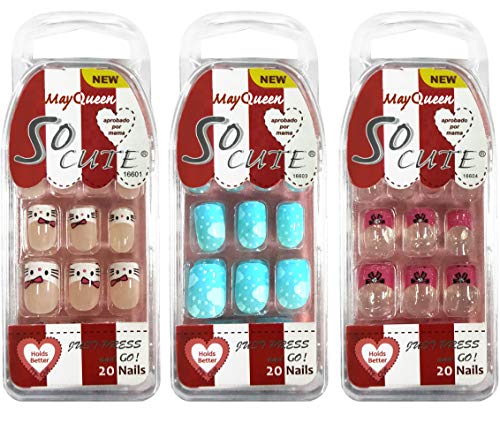 Product Cover Beautia 3 Pack So Cute Junior Nail for Kids 16601/16603/16604 (Sticker Nails)