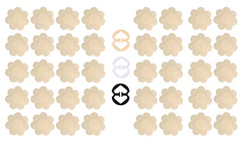 Product Cover Daisyformals 20 Pairs Pasties Satin Nipple Cover Stickers Disposable Breast Petals Flower Shape