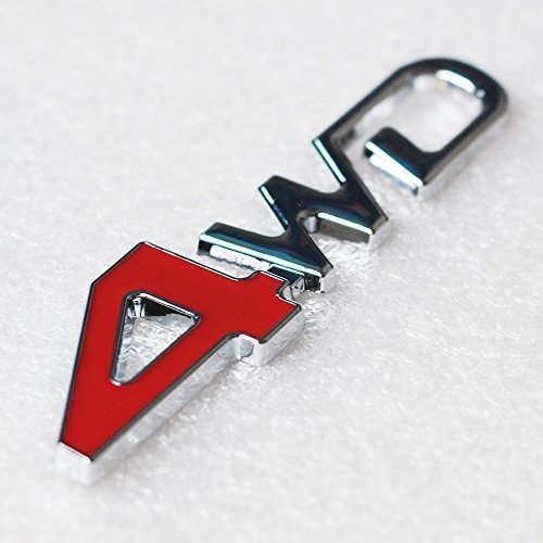 Product Cover Lifestyle-YouTM Car Styling 3D Chrome Metal Sticker 4WD Emblem. (Red & Chrome)