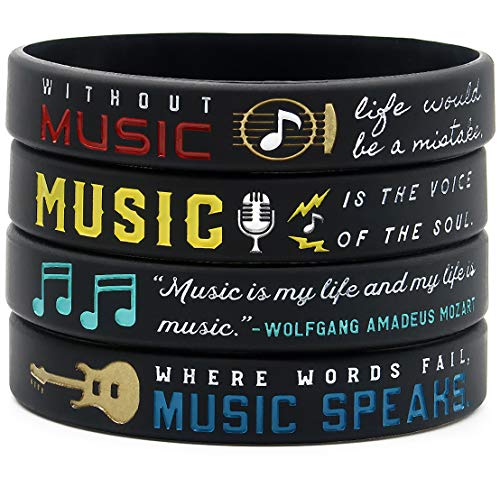 Product Cover Inkstone Music Inspirational Bracelets with Quotes and Sayings About Music - Jewelry Accessories Gifts for Musicians Music Teachers Students