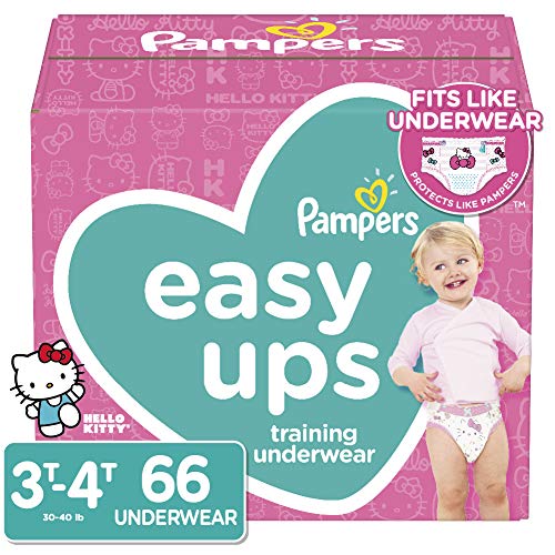 Product Cover Pampers Easy Ups Pull On Disposable Potty Training Underwear for Girls, Size 5 (3T-4T), 66 Count, Super Pack