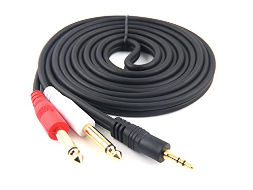 Product Cover Devinal 1/8 inch Male Stereo to Dual 1/4 Mono Male Audio Cable, 3.5mm TRS to Dual 6.35mm TS Y Splitter Breakout Cord, Gold Plated Heavy Duty Durable [10 Feet]