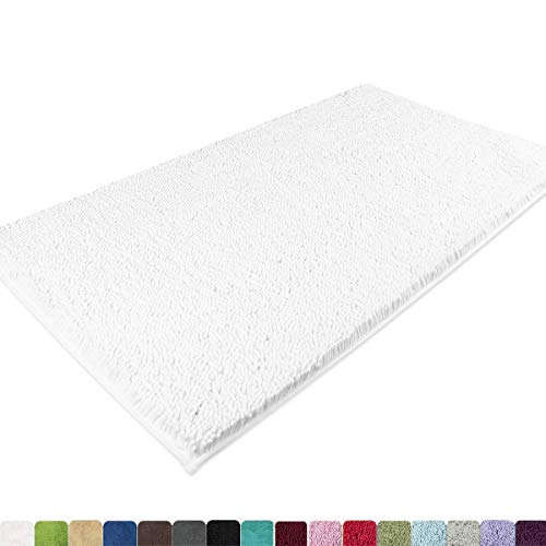 Product Cover MAYSHINE Absorbent Microfiber Chenille Door mat Runner for Front Inside Floor Doormats, Quick Drying, Washable-31x59 inch White