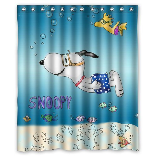 Product Cover Mirryderr HYGLQH Snoopy in The Sea Shower Curtain, Custom Waterproof WL HYSCU041